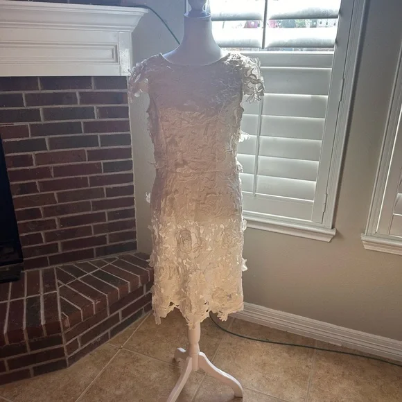 Lord & Taylor Dresses | Lord & Taylor - White Lace Dress | Color: White | Size: 10 | Drbrandon's Closet
